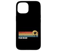 Style rétro Palm Beach Florida coucher de soleil vieilli style design Coque pour iPhone 15
