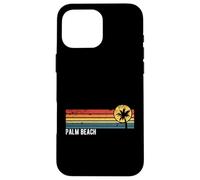 Style rétro Palm Beach Florida coucher de soleil vieilli style design Coque pour iPhone 16 Pro Max
