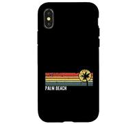 Style rétro Palm Beach Florida coucher de soleil vieilli style design Coque pour iPhone X/XS