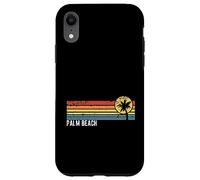 Style rétro Palm Beach Florida coucher de soleil vieilli style design Coque pour iPhone XR