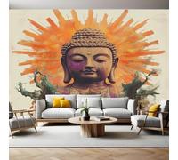 Style RéTro Papier Peint Intissé 400 x 280 cm Méditation sur l'art de la pierre Panoramique Image Photo Trompe l'oeil Murale Wallpaper Tapisserie pour Salon, Adulte Chambre d'enfants, Étude Décor