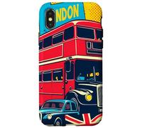 Style rétro Pop Art londonien Coque pour iPhone X/XS