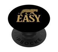 Style rétro rétro Easy Tiger en Forme d'animal de la Jungle, Puissant et détendu PopSockets PopGrip Adhésif
