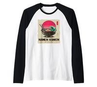 Style rétro Tokyo Japon Ramen Great Wave années 80 Manche Raglan