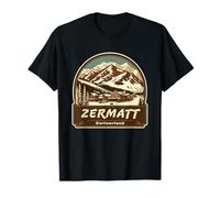 Style rétro Zermatt Suisse extérieur T-Shirt