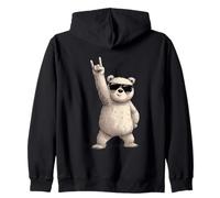 Style Rock on Bear avec Lunettes de Soleil Sweat à Capuche