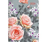 Style Roses Mini agenda 2024 - Agenda de poche A6 - Rose - Jour par jour - 352 pages - Carnet de notes Alpha Edition