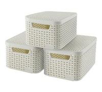 Curver Boîtes de rangement Style – Lot de 3 – 6 L – 28,5 x 19,4 x 13 cm – Blanc