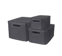 STYLE Set de 3 boîtes de rangement avec couvercle S+M+L