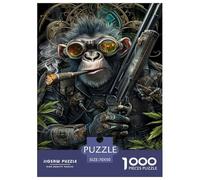 Style Steampunk Gorilla Puzzle 1000 Pieces Cadeau Unique intéressant Jeu Éduchatif Défi Jouet À De Qualité Supérieure Peinture Art pour Adultes Et Enfants À Partir De 12 Ans 70x50cm/1000pcs