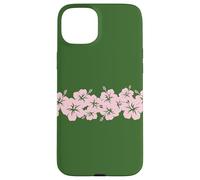 Style Surfeur Vintage Floral Hibiscus Rose rangée de Fleurs 1970 Coque pour iPhone 15 Plus