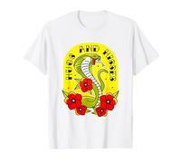 Style Tatouage Traditionnel Vintage Cobra Serpent câlins et sifflements T-Shirt Graphique avec Valeur, Homme, Blanc, M
