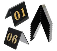 Style Tente Signes De Table De Nombres, 1-25 1-50 1-100 Numéros De Table De Mariage 8x8cm, Triangle Acrylique Signes Numériques Lisse Et Facile À Nettoyer, Empilable Pour Économiser De L'espace(1-50)
