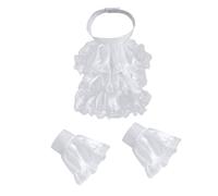 Style victorien - Col et poignets en dentelle froncée, Combinaison blanche, taille unique