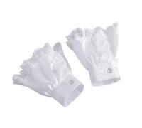 Style victorien - Col et poignets en dentelle froncée, Housse de manches blanches, taille unique
