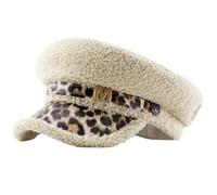 Style vintage chapeau tendance léopard imprimé vêtements quotidiens plats mode chaud pour hommes et femmes vêtements quotidiens chapeau plat, beige, Taille unique
