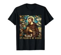Style vitrail Saint François d'Assise T-Shirt Graphique avec Valeur