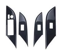 Style Voiture Autocollant Compatible Avec Toyota Pour Fortuner Pour Hilux 2015 2016 2017 2018 2019 2020 2021 4 Pièces Panneau Bouton Commutateur Garniture Lève-vitre Intérieur(Carbon - left drive)