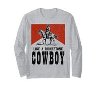 Style Western Country Style Vintage Cowboy avec Strass sur Le Dos du Cheval Manche Longue