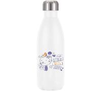 Style with Soul Bouteille d'eau thermique isolée sous vide Motif chat et oiseau Blanc