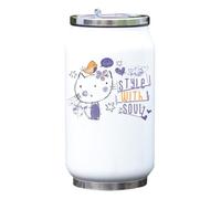 Style with Soul Bouteille isotherme isotherme Motif chat et oiseau Blanc