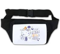 Style with Soul Sac banane Motif chat et oiseau Blanc