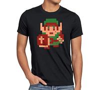 style3 8-Bit Link T-Shirt Homme Pixel Hyrule nes cocolint épée, Taille:XXL, Couleur:Noir