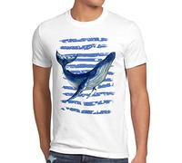 style3 Baleine Bleue T-Shirt Homme plongée en mer Rorqual Bleu, Taille: