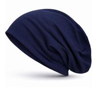 style3 Bonnet Unisexe Slouch Beanie en Jersey Respirant, Fin et léger, Couleur:Bleu Marine
