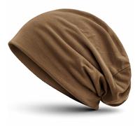 style3 Bonnet Unisexe Slouch Beanie en Jersey Respirant, Fin et léger, Couleur:Camel