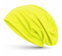 style3 Bonnet Unisexe Slouch Beanie en Jersey Respirant, Fin et léger, Couleur:Néon-Jaune