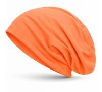 style3 Bonnet Unisexe Slouch Beanie en Jersey Respirant, Fin et léger, Couleur:Néon-Orange