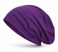 style3 Bonnet Unisexe Slouch Beanie en Jersey Respirant, Fin et léger, Couleur:Violet