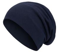 style3 Bonnet Unisexe Slouch Beanie en Jersey Respirant, Fin et léger One-Size, Couleur:Bleu Marine