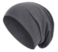 style3 Bonnet Unisexe Slouch Beanie en Jersey Respirant, Fin et léger One-Size, Couleur:Gris