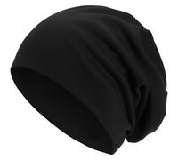 style3 Bonnet Unisexe Slouch Beanie en Jersey Respirant, Fin et léger One-Size, Couleur:Noir