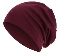 style3 Bonnet Unisexe Slouch Beanie en Jersey Respirant, Fin et léger One-Size, Couleur:Rouge vin