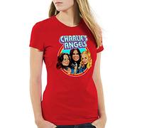 style3 Charlies Angels T-Shirt Femme drôles de Dames, Couleur:Rouge, Taille:L