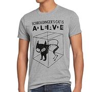 style3 Chat de Schrödinger T-Shirt Homme, Taille:XL;Couleur:Gris chiné