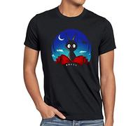 style3 Chat Jiji T-Shirt Homme Petite sorcière Anime Japon Balai, Taille:5XL