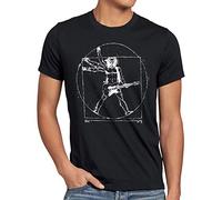 style3 Da Vinci Rock Manche courte T-Shirt Homme Musique Festival Rock Tape, Taille:L, Couleur:Noir