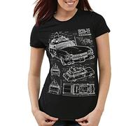 style3 ECTO-1 SOS Femme T-Shirt, Couleur:Noir, Taille: