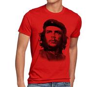 style3 el Che T-Shirt Homme Cuba Guevara révolution, Taille:, Couleur:Rouge