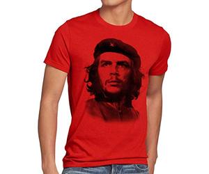 style3 el Che T-Shirt Homme Cuba Guevara révolution, Taille:, Couleur:Rouge
