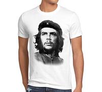 style3 el Che T-Shirt Homme Cuba Guevara révolution, Taille:XXL, Couleur:Blanc
