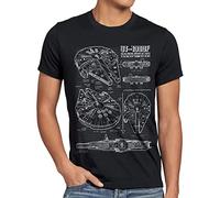 style3 Faucon Millenium Homme T-Shirt darth solo han corellienne, Taille 2XL;Couleur Noir