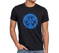 style3 Full Metal Transmutation Circle T-Shirt Homme Anime Manga Japon alchimist, Taille: