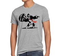 style3 Graffiti Kong T-Shirt Homme Donkey Pop Art Banksy Geek Snes wii u Nerd Gamer, Taille:M, Couleur:Gris chiné