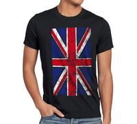 style3 Jack Union Drapeau T-Shirt Homme Grande Bretagne Angleterre, Taille:, Couleur:Noir
