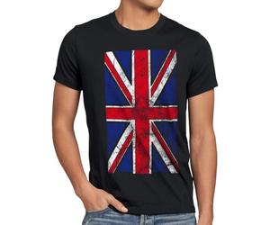 style3 Jack Union Drapeau T-Shirt Homme Grande Bretagne Angleterre, Taille:, Couleur:Noir